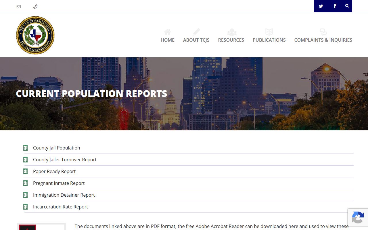 Wharton County inmate population TCJS population reports page